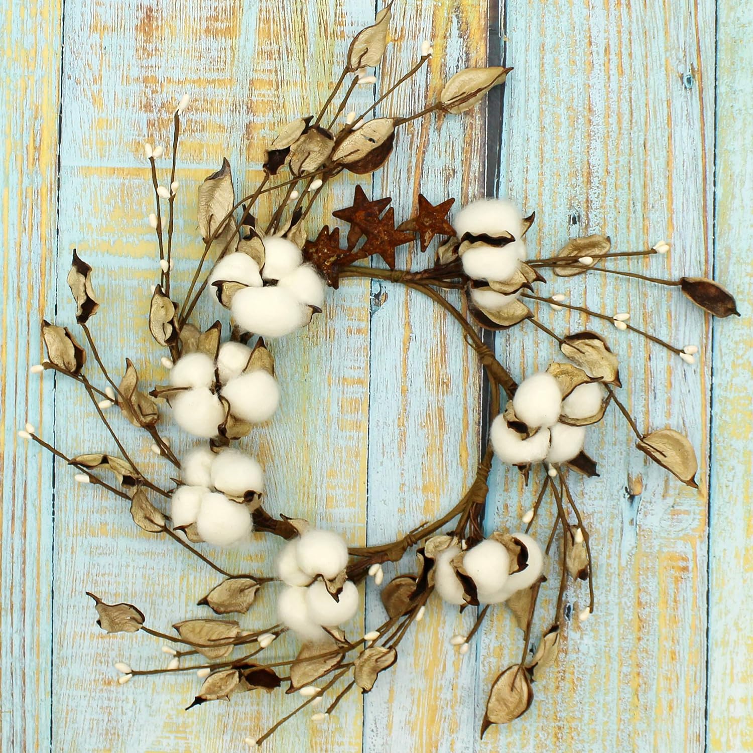 CVHOMEDECO Primitives Rustic Pod Wreath 14-Inch
