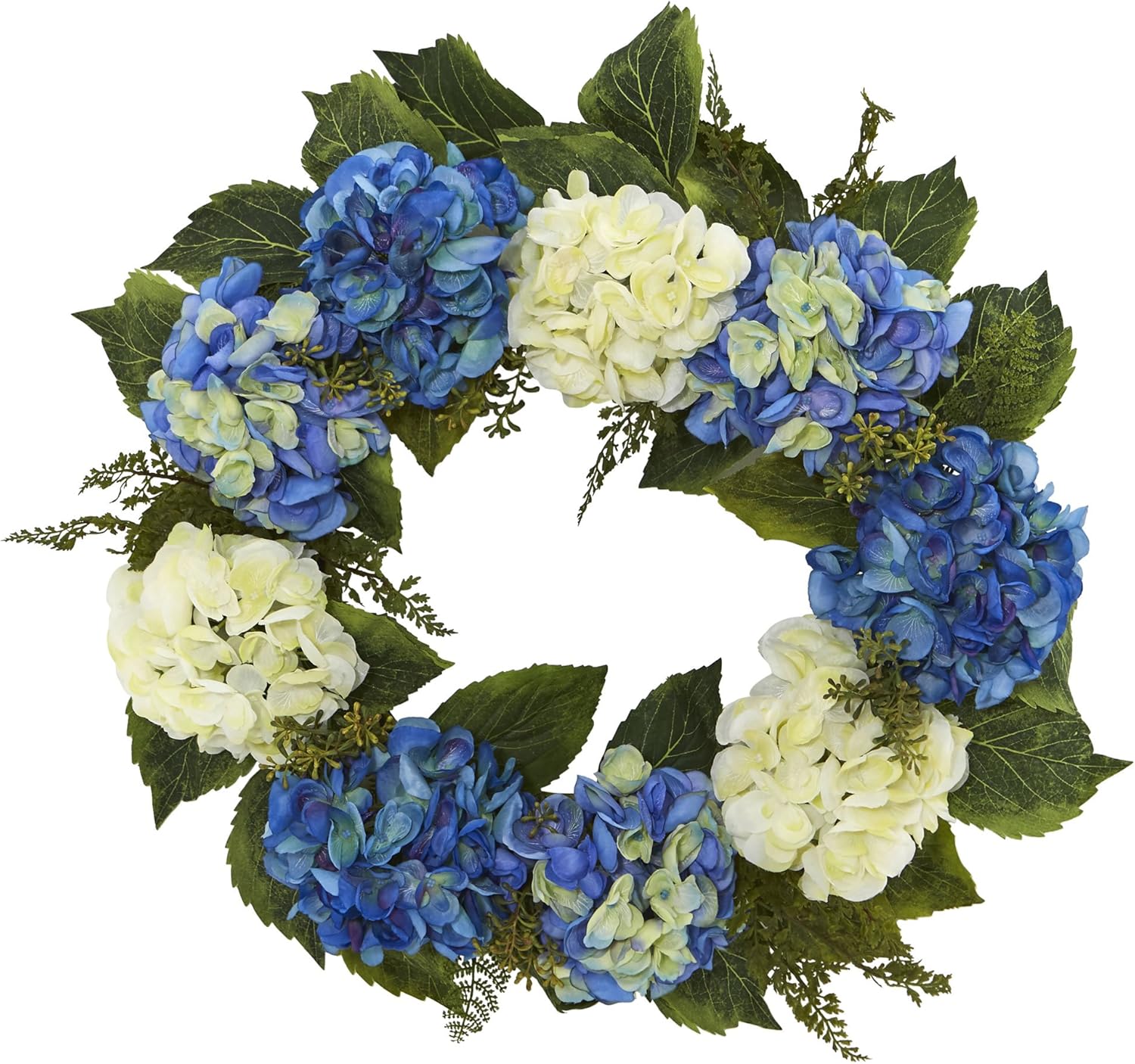Nearly Natural 24-Inch Artificial Hydrangea Wreath